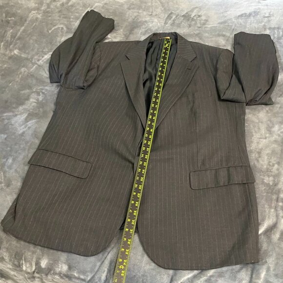 Brooks Brothers Mens Suit Jacket 48R Golden Fleece Hand-Tailored Pinstripe Gray - Picture 8 of 16